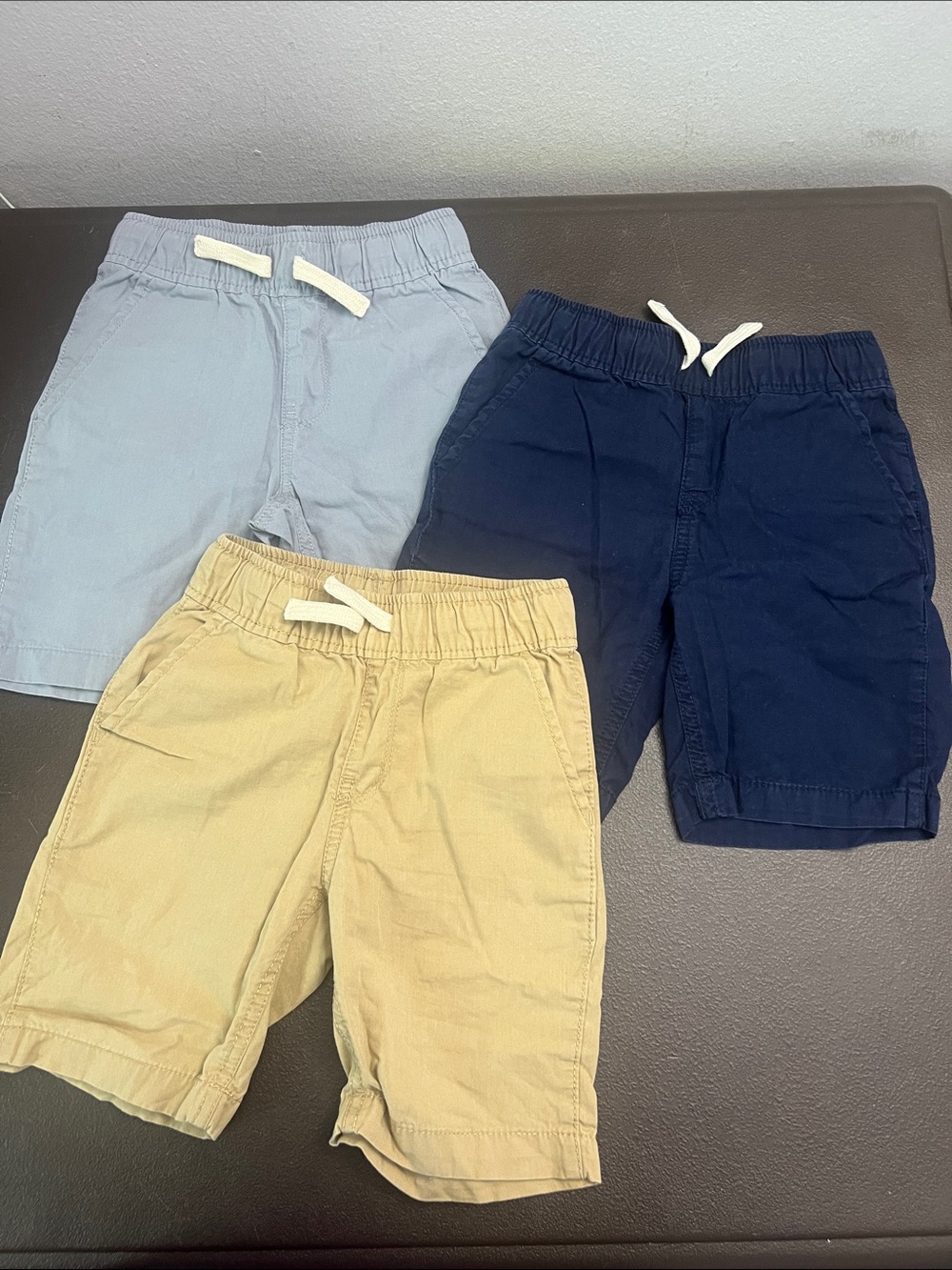 The Children's Place Pull-On Shorts Trio - Light Blue, Navy & Khaki